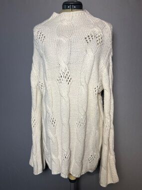a.n.a Ivory Cable Knit Turtleneck Sweater